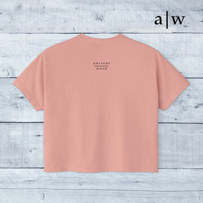 through Him | women's boxy tee