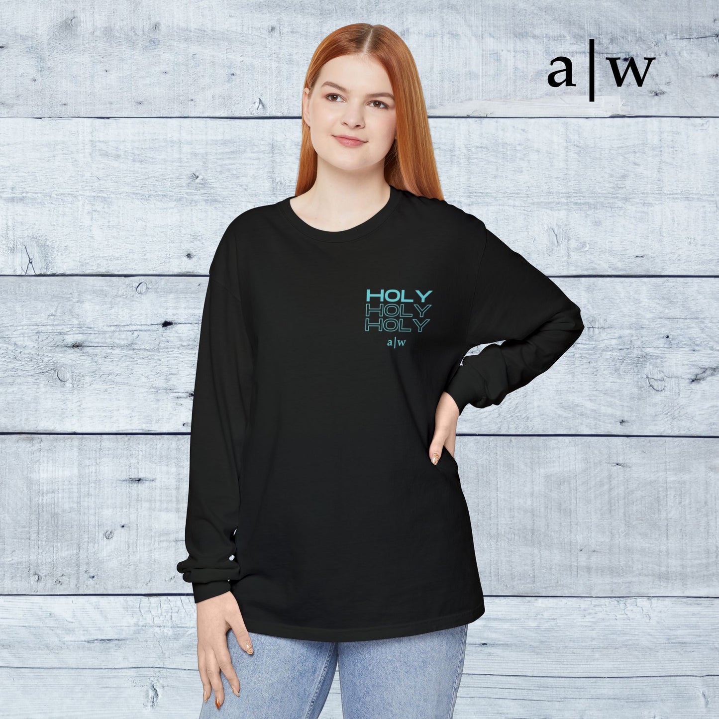 holy trinity | long sleeve tee - black/blue