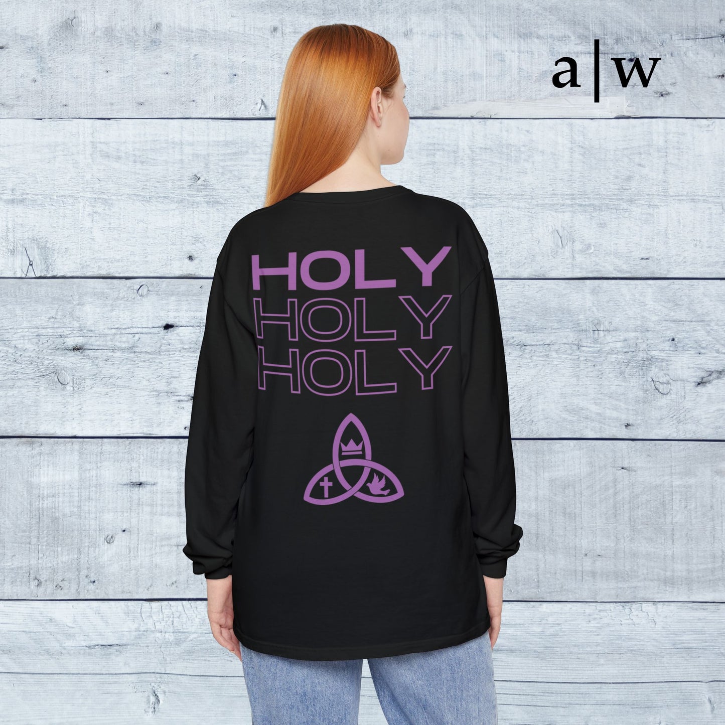 holy trinity | long sleeve tee - black/purple
