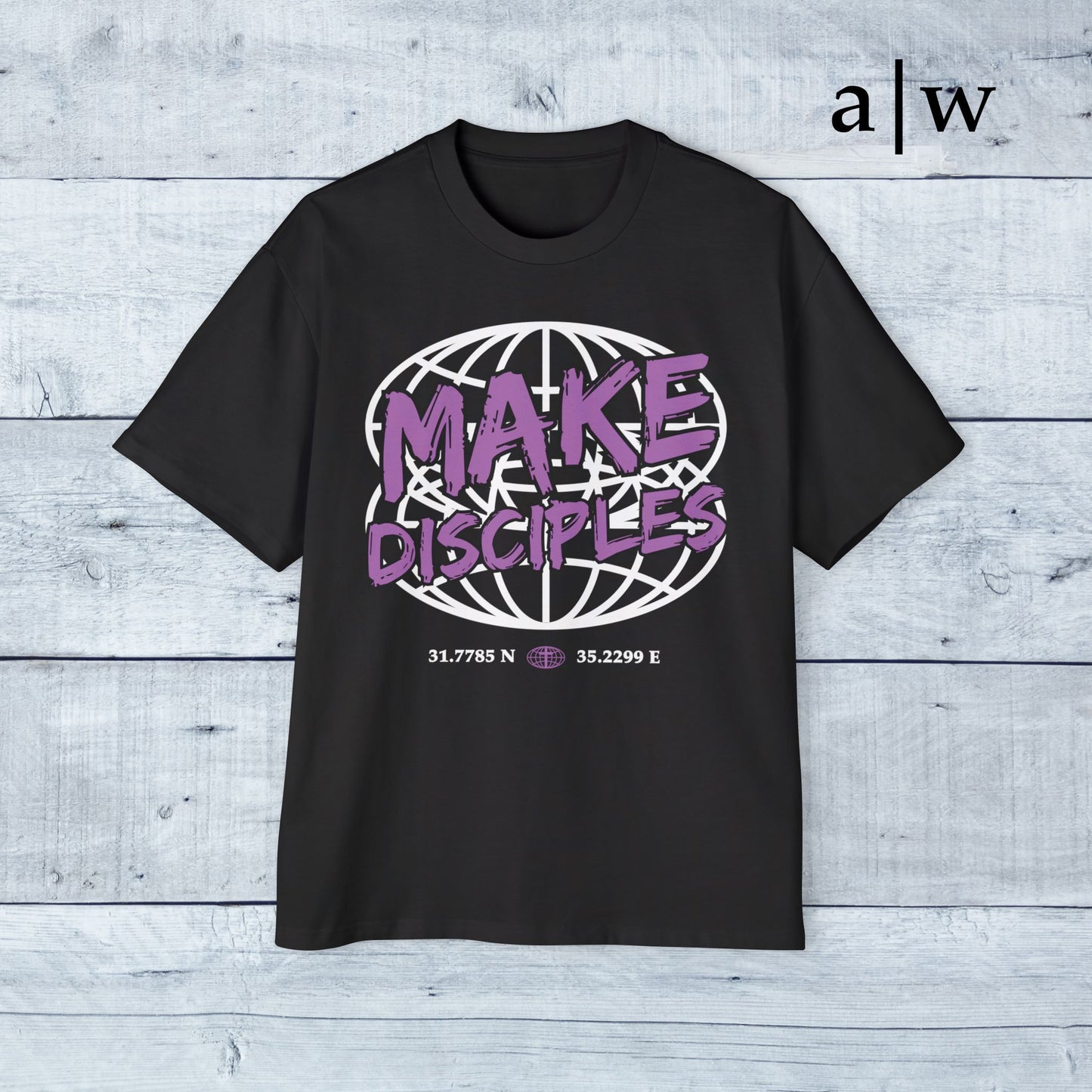 make disciples | oversized heavy tee - black/purple