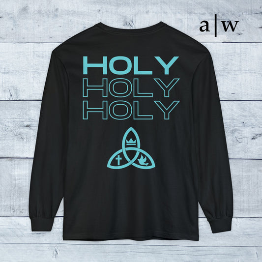 holy trinity | long sleeve tee - black/blue