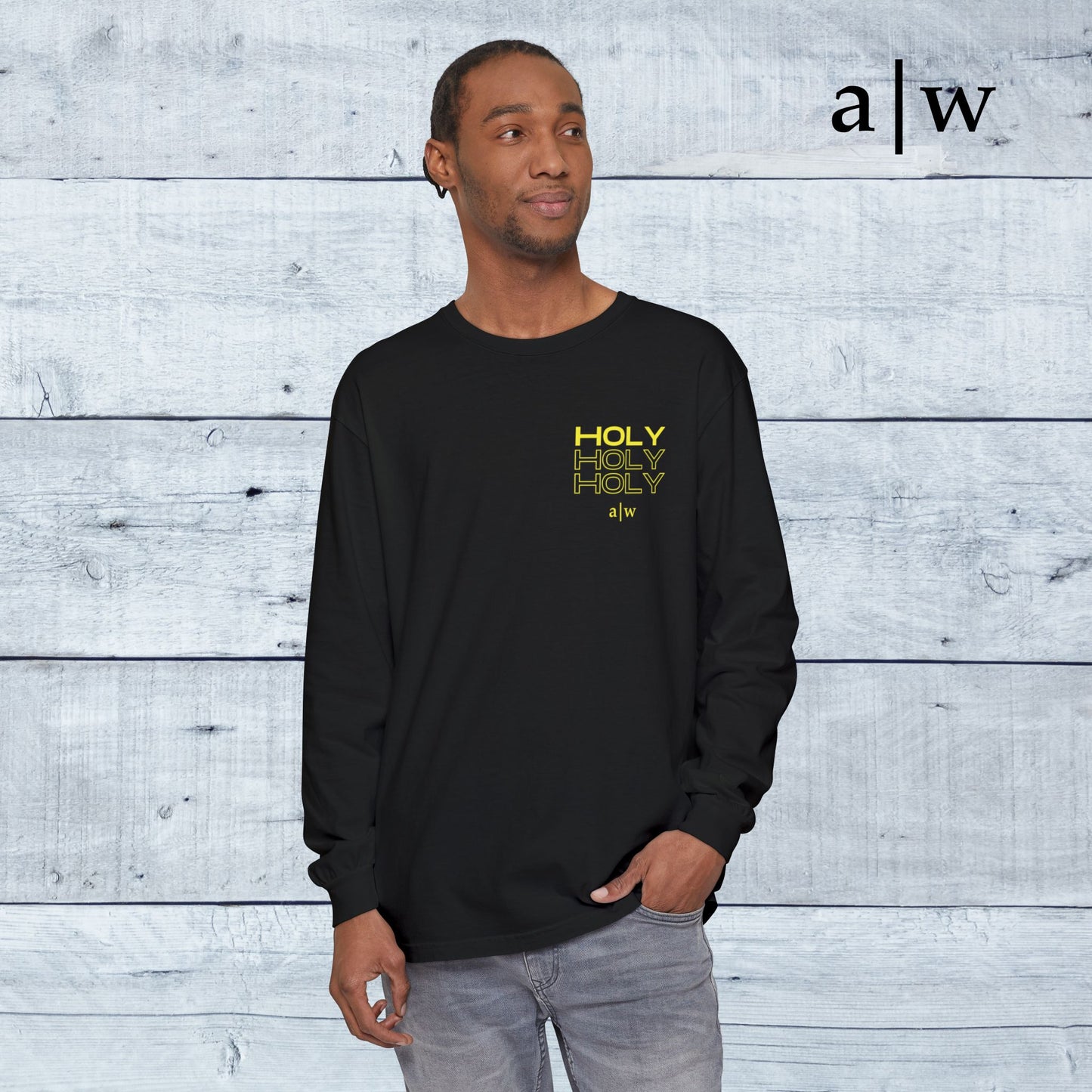 holy trinity | long sleeve tee - black/yellow