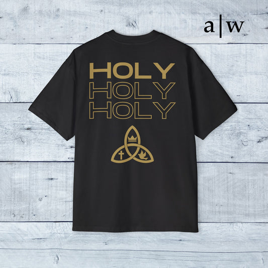 holy trinity | oversized heavy tee - black/gold