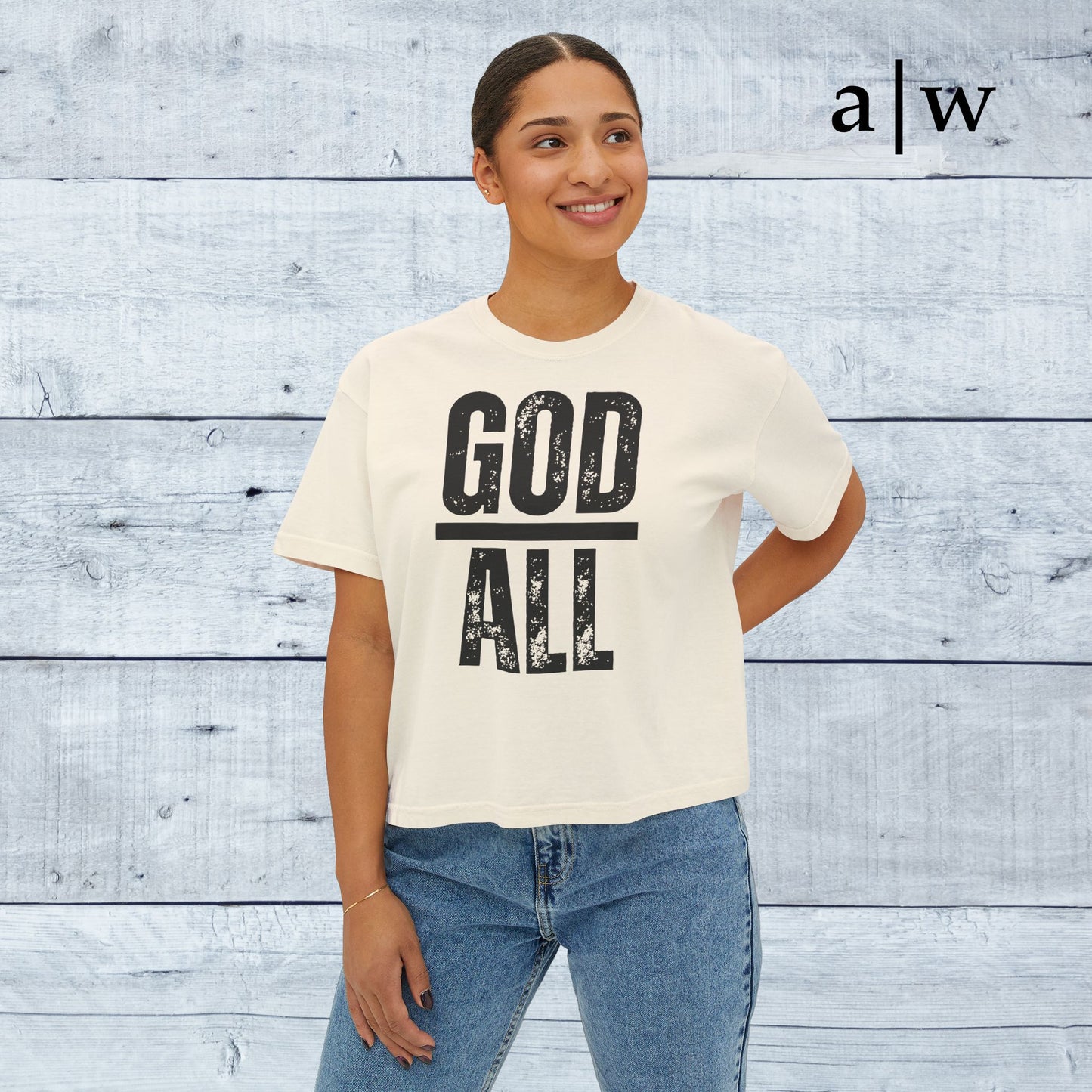 God over all | women's boxy tee
