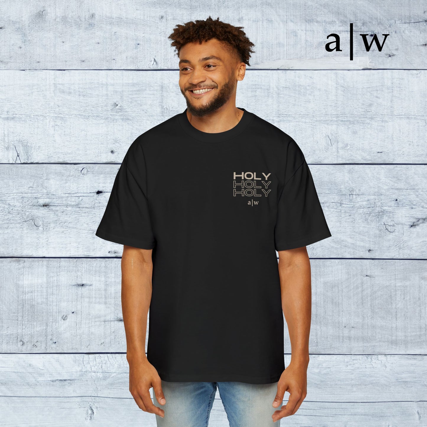 holy trinity | oversized heavy tee - black/off-white