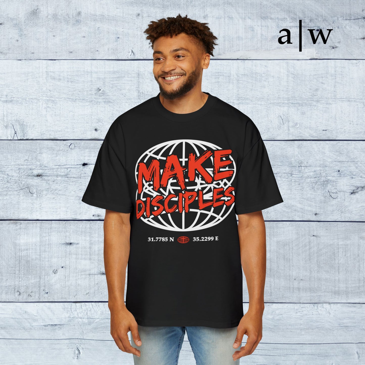make disciples | oversized heavy tee - black/orange