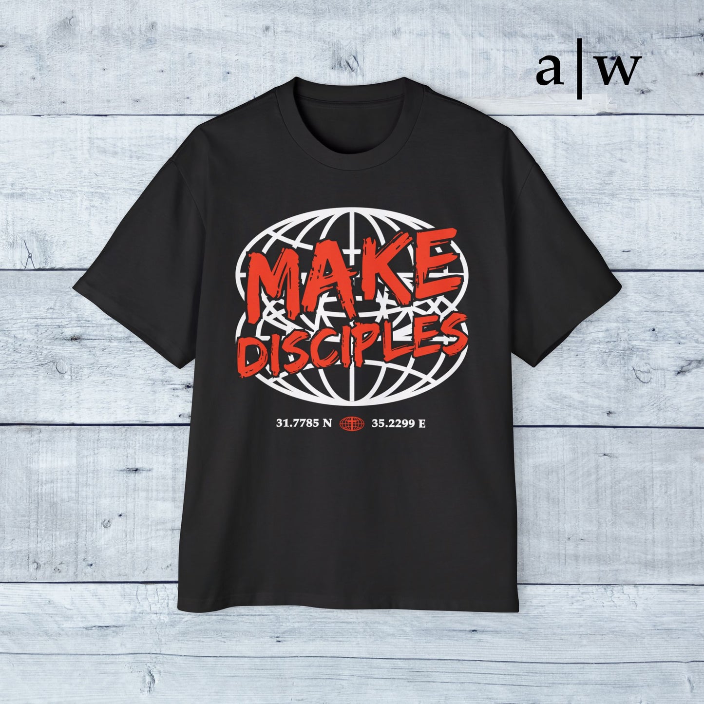 make disciples | oversized heavy tee - black/orange