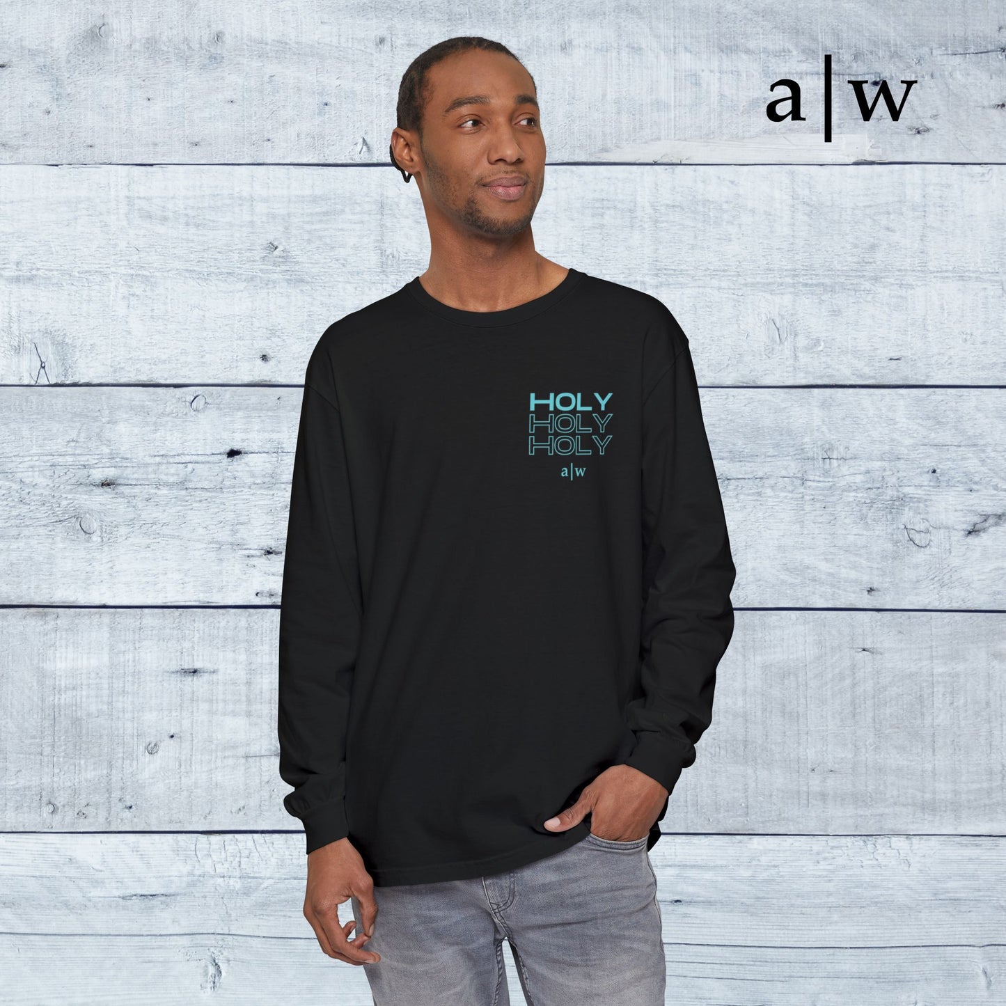 holy trinity | long sleeve tee - black/blue