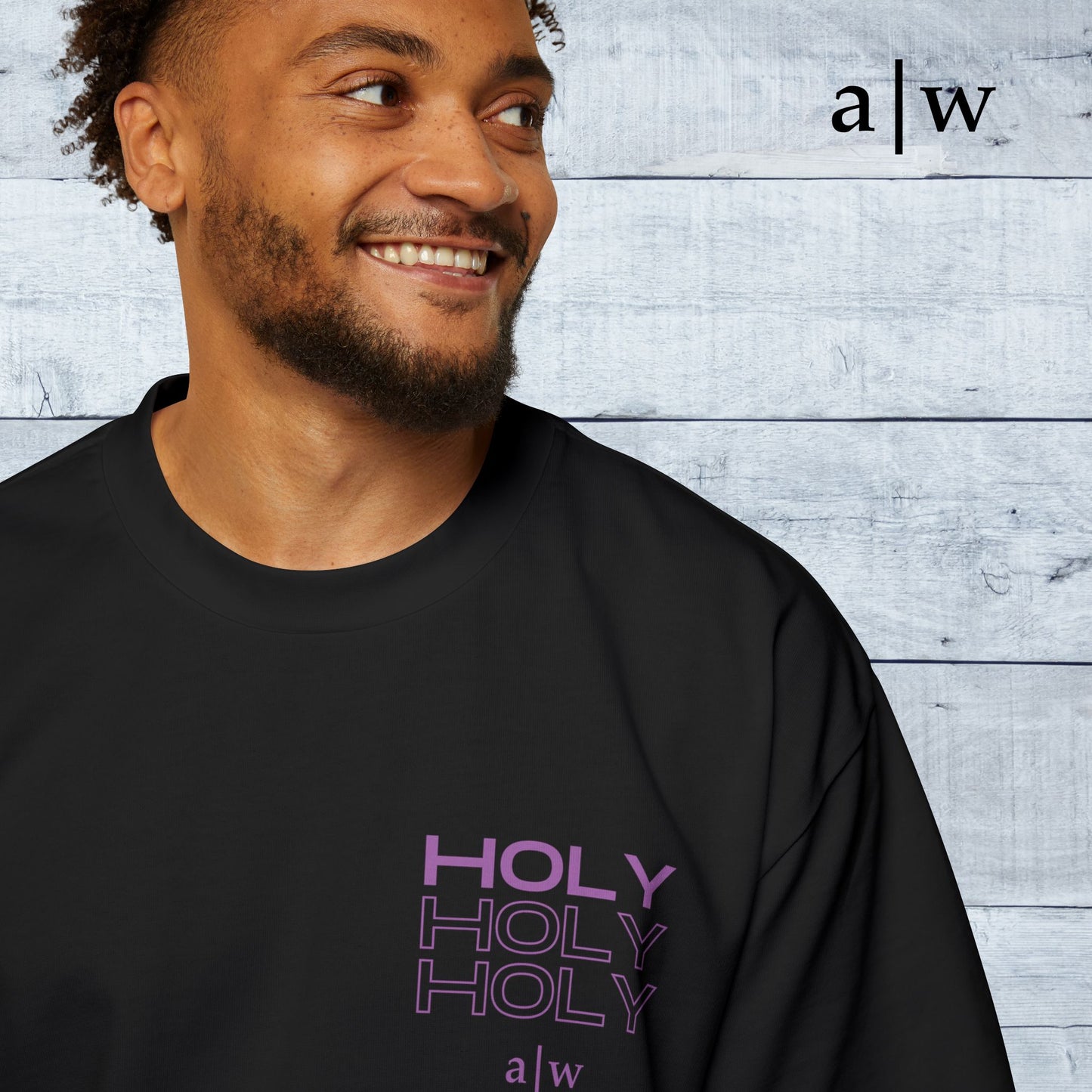 holy trinity | oversized heavy tee - black/purple
