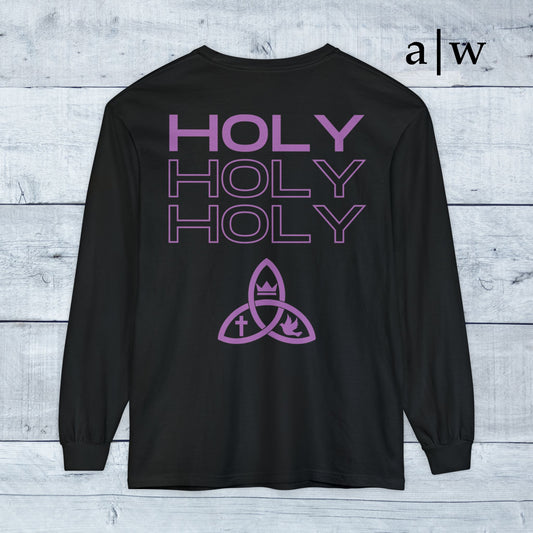 holy trinity | long sleeve tee - black/purple