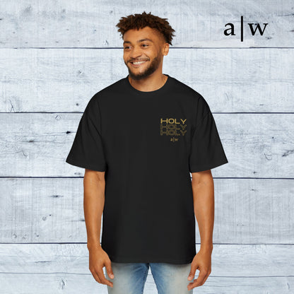 holy trinity | oversized heavy tee - black/gold