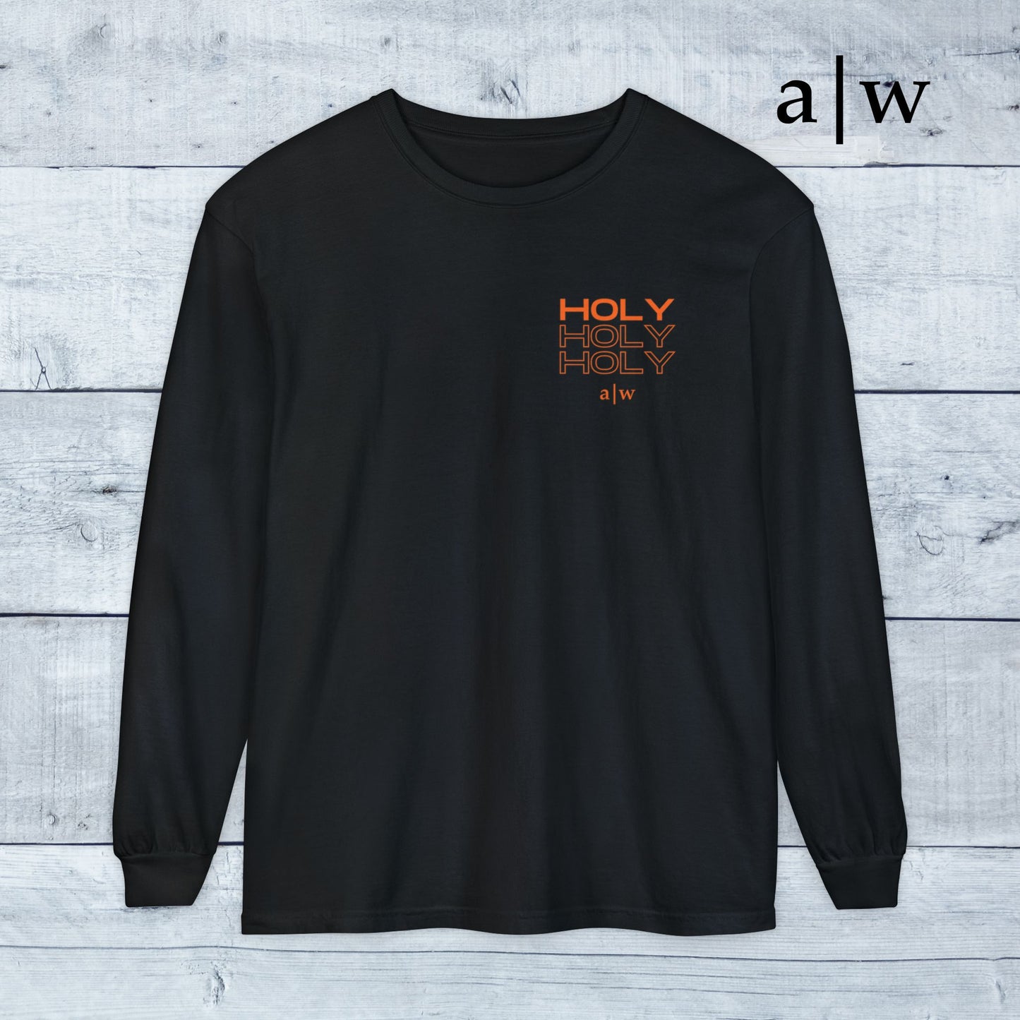 holy trinity | long sleeve tee - black/orange