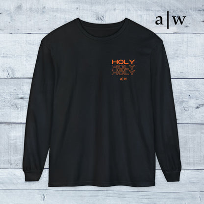holy trinity | long sleeve tee - black/orange