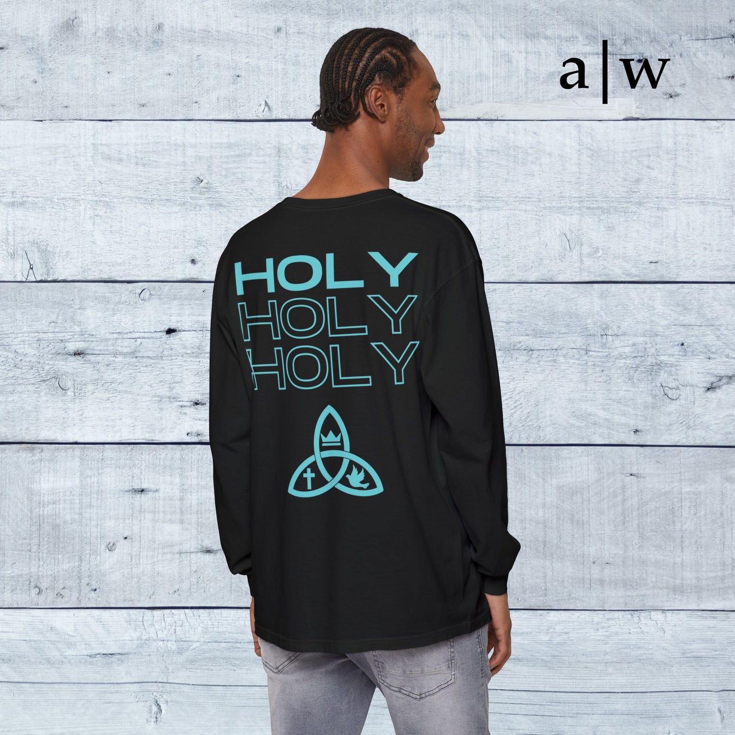 holy trinity | long sleeve tee - black/blue