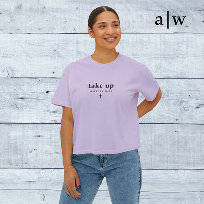 take up (cross back) | women's boxy tee