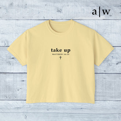 take up (cross back) | women's boxy tee