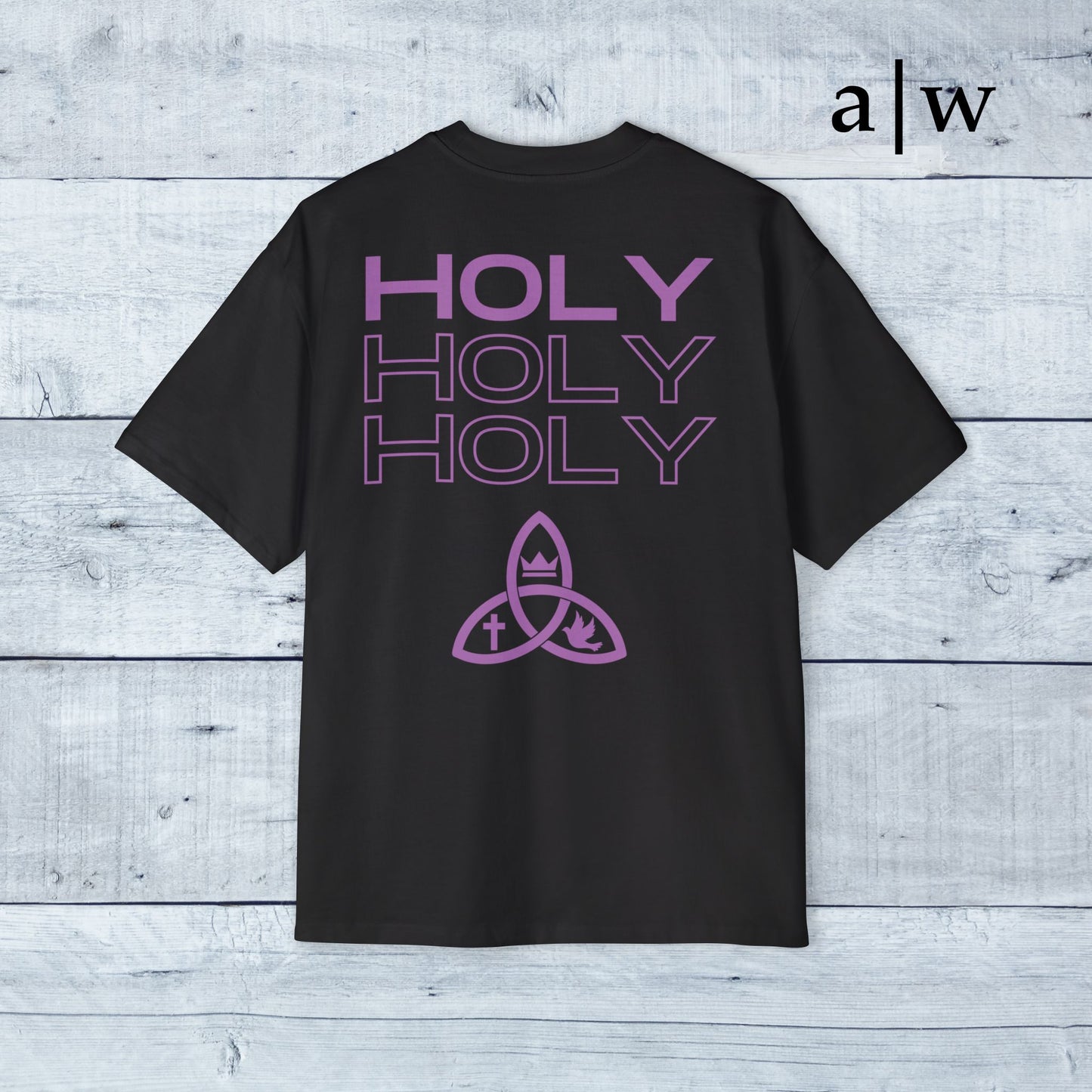 holy trinity | oversized heavy tee - black/purple