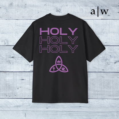 holy trinity | oversized heavy tee - black/purple