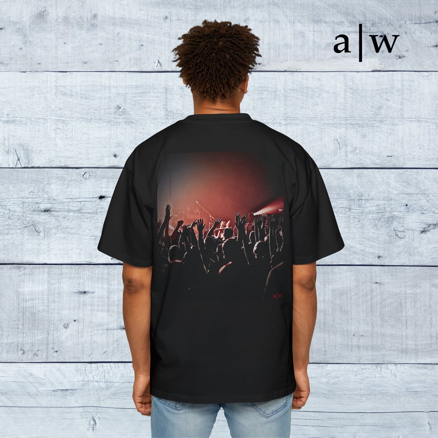 worship | oversized heavy tee - black/red