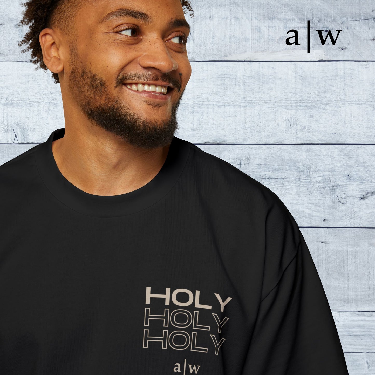 holy trinity | oversized heavy tee - black/off-white