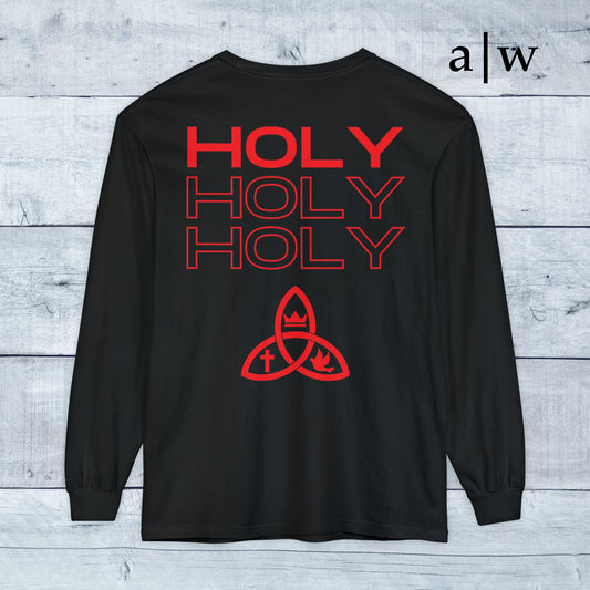 holy trinity | long sleeve tee - black/red