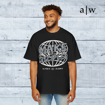 make disciples | oversized heavy tee - black/silver